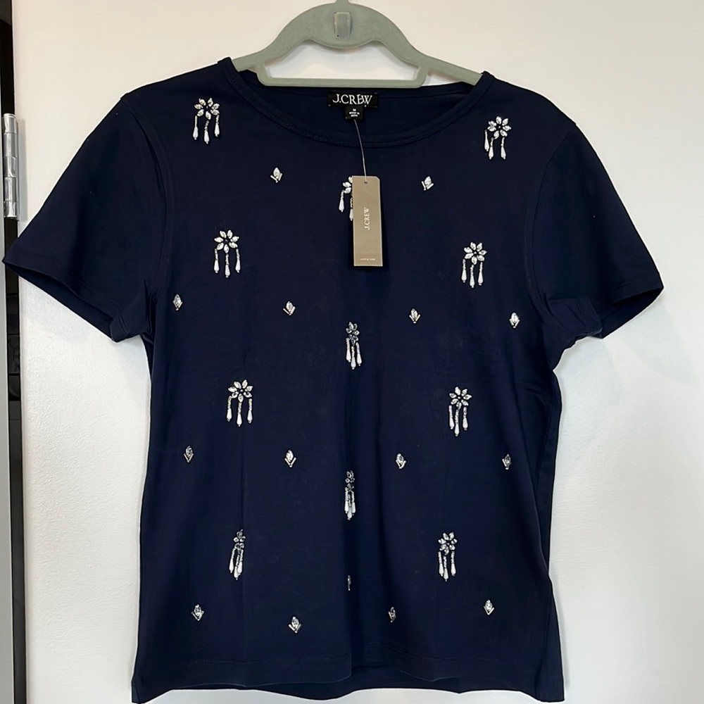 J.Crew Crystal Embellished Crew neck t-shirt